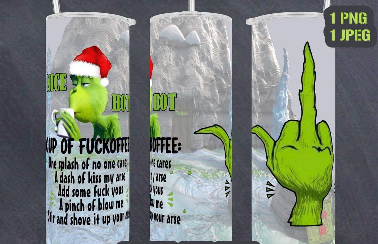 20oz Grinch Foff tumbler